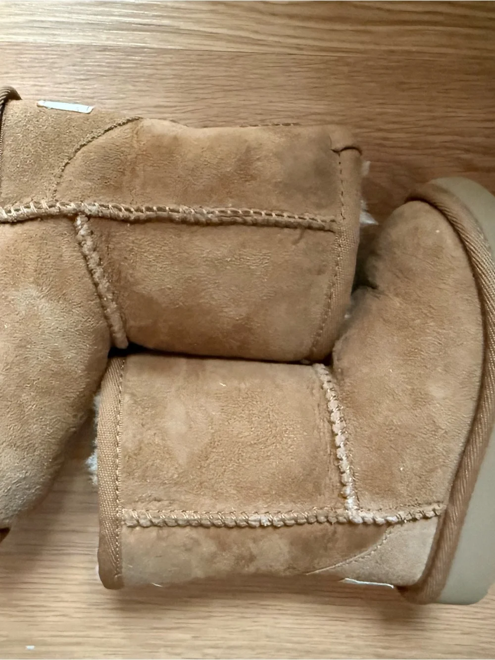 UGG Kids Tan Shearling-Lined Winter Boots